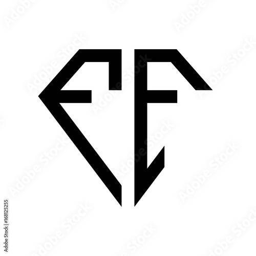Free Download initial letters logo ff black monogram diamond pentagon shape - GFXLoad