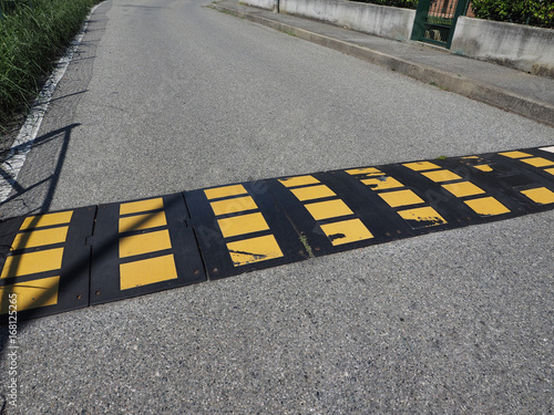 Photography speed bump hump sign