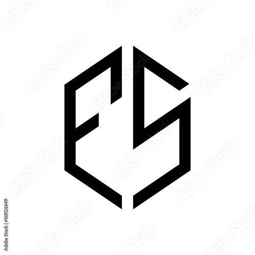 Free Download initial letters logo fs black monogram hexagon shape vector - GFXLoad