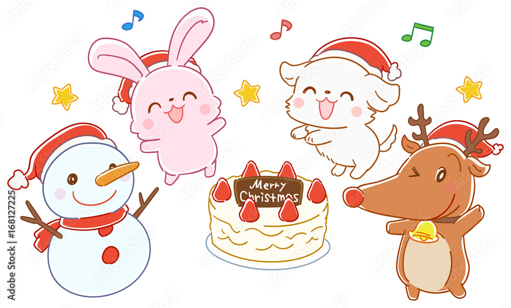 クリスマスケーキを囲む動物たちのイラスト Stock Vector Adobe Stock クリスマスケーキを囲む動物たちのイラスト Stock Vector Adobe Stock