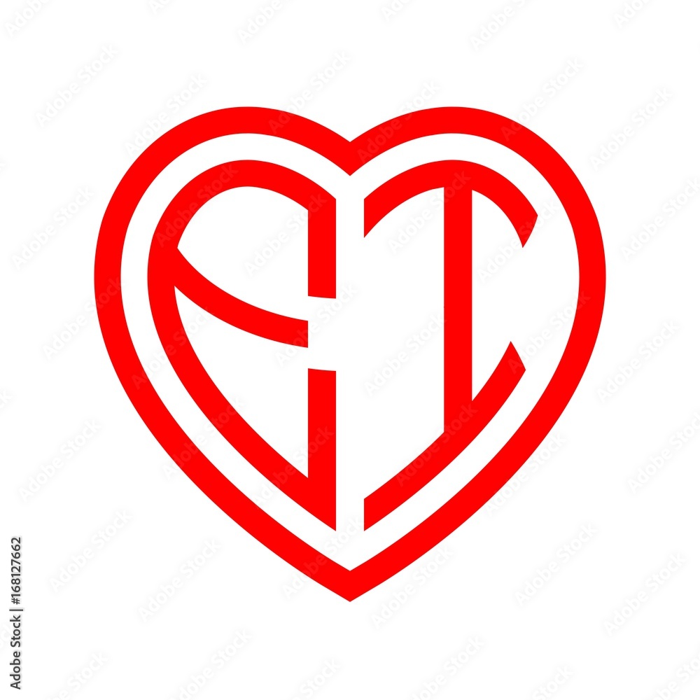 initial letters logo ei red monogram heart love shape initial letters logo ei red monogram heart love shape