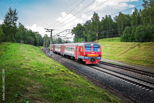 The train speeds through the Siberian land