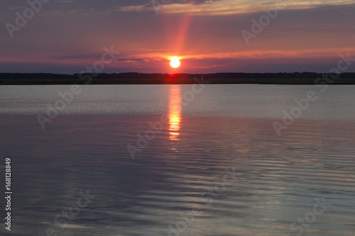 Sun rays during sunset at Higbee Beach in Cape May New Jersey