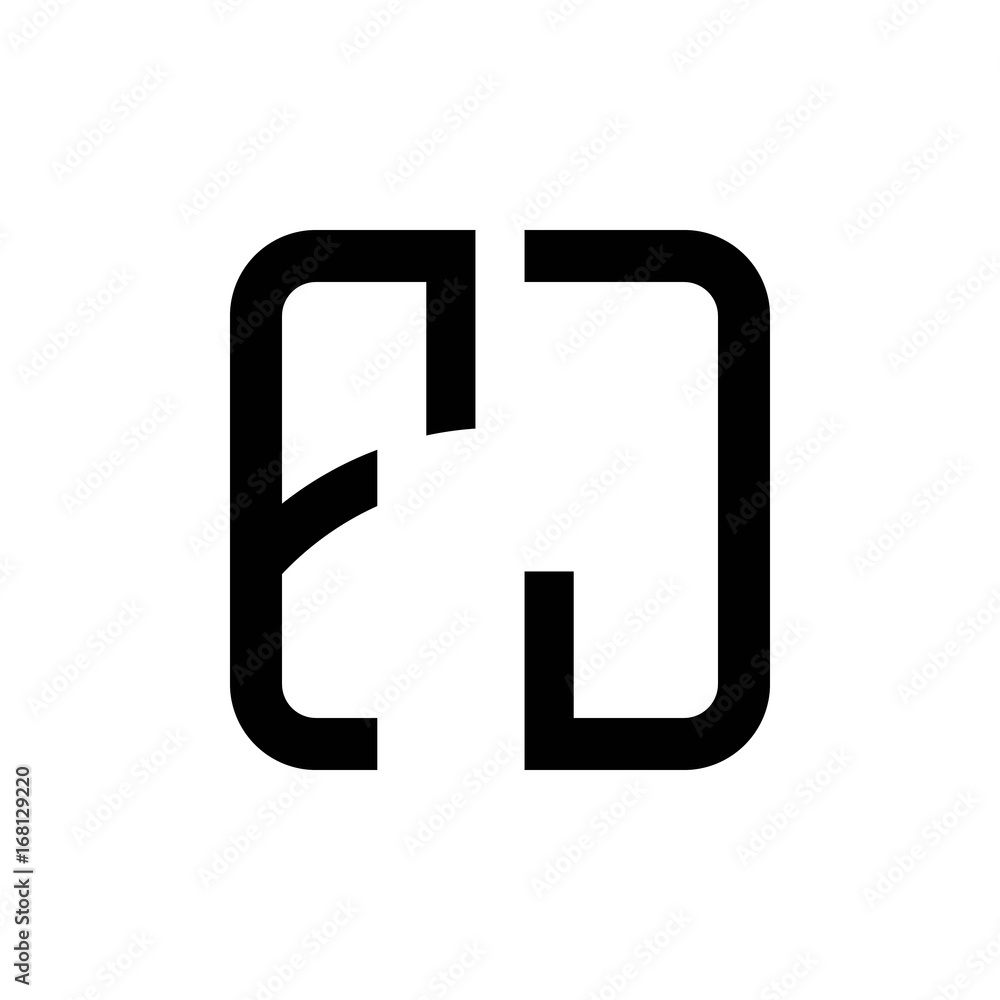initial letters logo fj black monogram square rounded shape vector initial letters logo fj black monogram square rounded shape vector
