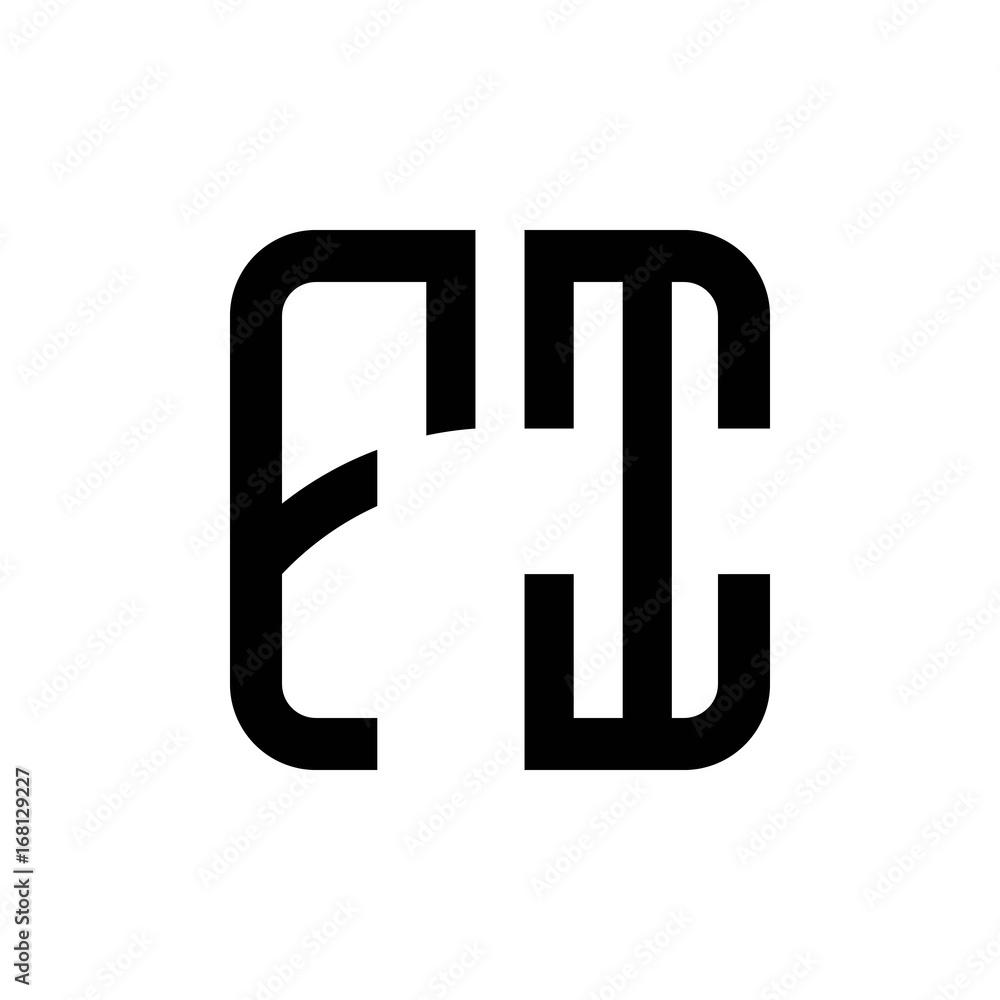 initial letters logo fi black monogram square rounded shape vector initial letters logo fi black monogram square rounded shape vector