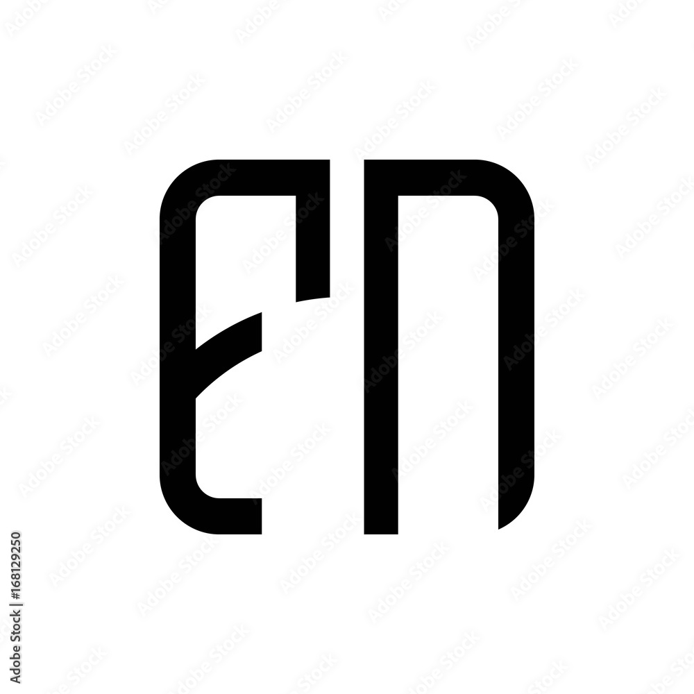 initial letters logo fn black monogram square rounded shape vector initial letters logo fn black monogram square rounded shape vector