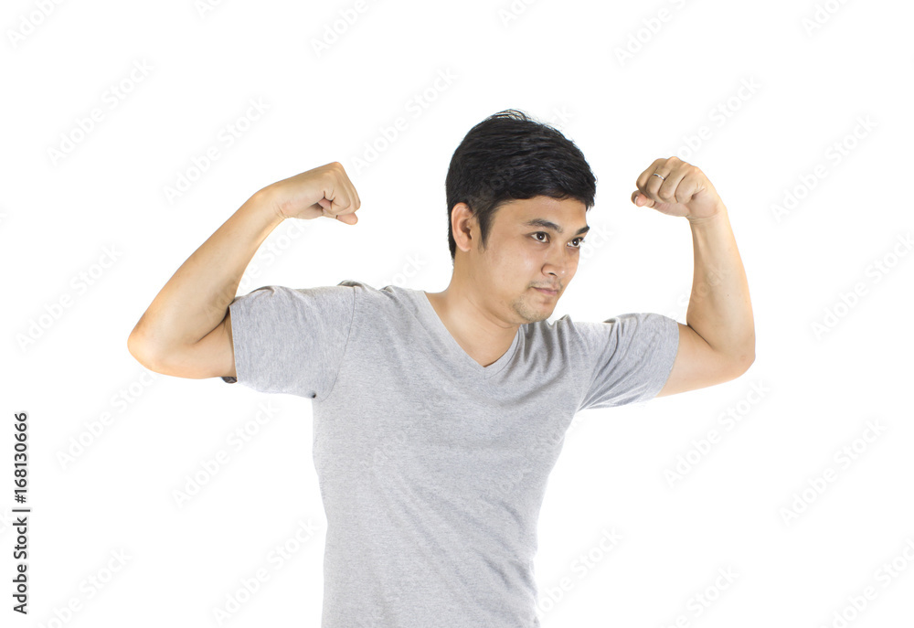 Asian man doing exercises Asian man doing exercises