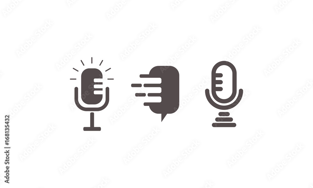 Mic Vetor, Microphone Logo Set Mic Vetor, Microphone Logo Set