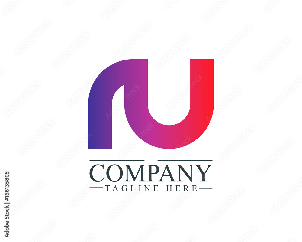 Initial Letter RU Linked Design Logo