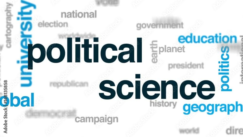 Political science animated word cloud, text design animation. Political science animated word cloud, text design animation.