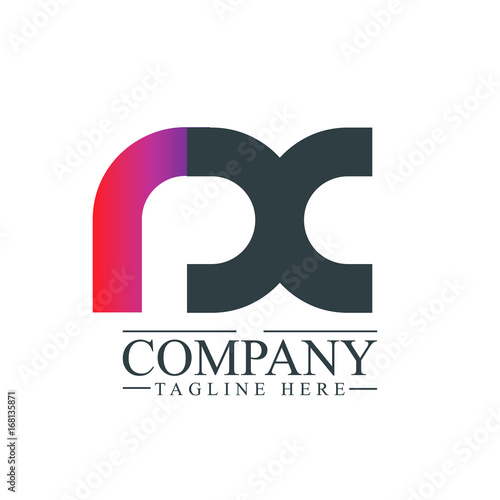 Initial Letter NX RX Linked Design Logo