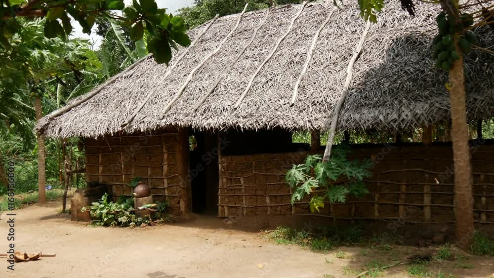 Tilt to a clay house at the countryside of Sri Lanka Tilt to a clay house at the countryside of Sri Lanka