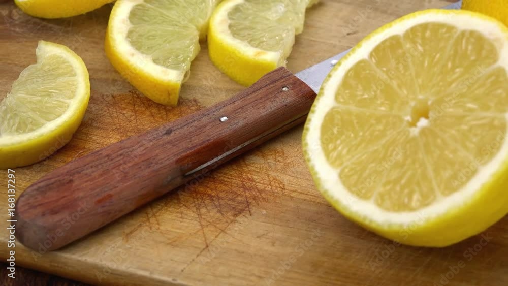 Fresh made chopped Lemons (not loopable; 4K) Fresh made chopped Lemons (not loopable; 4K)