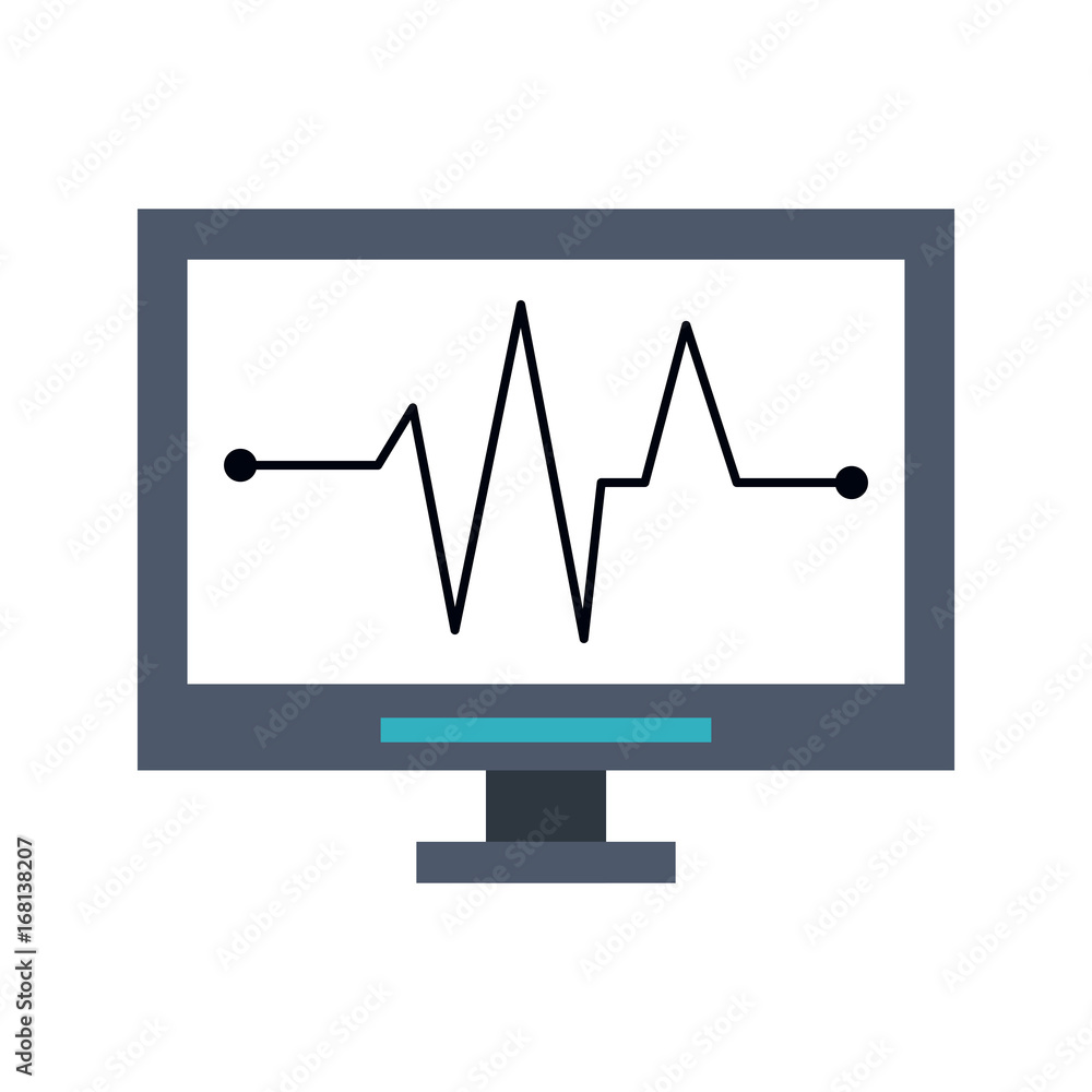 electrocardiogram on computer screen healthcare related icon image vector illustration design electrocardiogram on computer screen healthcare related icon image vector illustration design