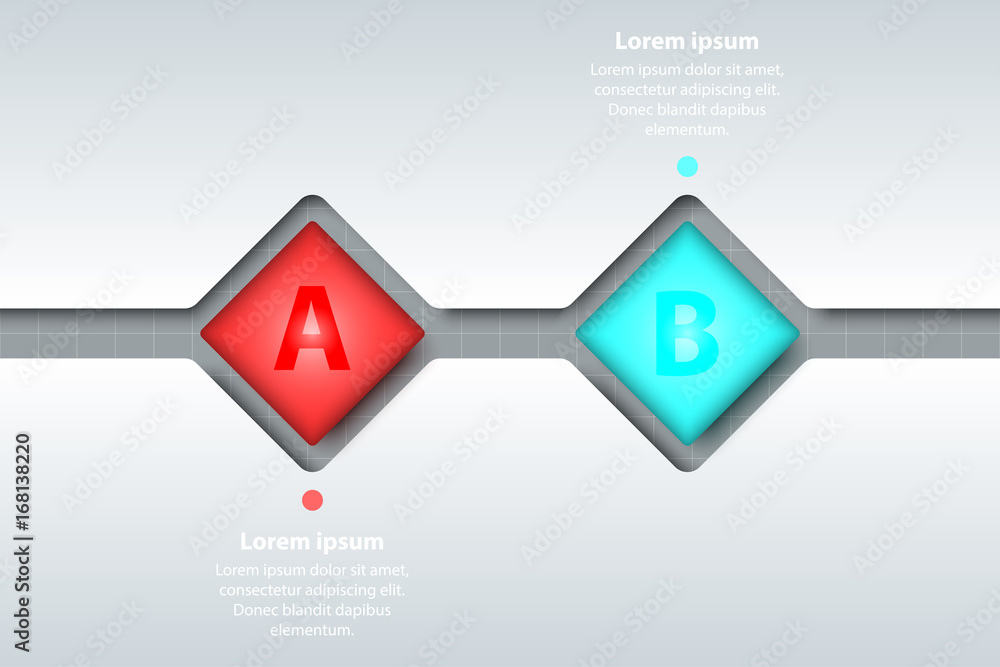 Two topics of colorful 3d fliped square in timeline carve white template on white grid for website presentation cover poster vector design infographic illustration concept Two topics of colorful 3d fliped square in timeline carve white template on white grid for website presentation cover poster vector design infographic illustration concept