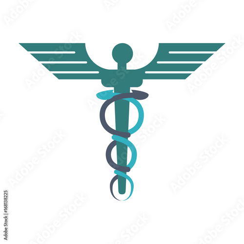 asclepius rod healthcare related icon image vector illustration design 
