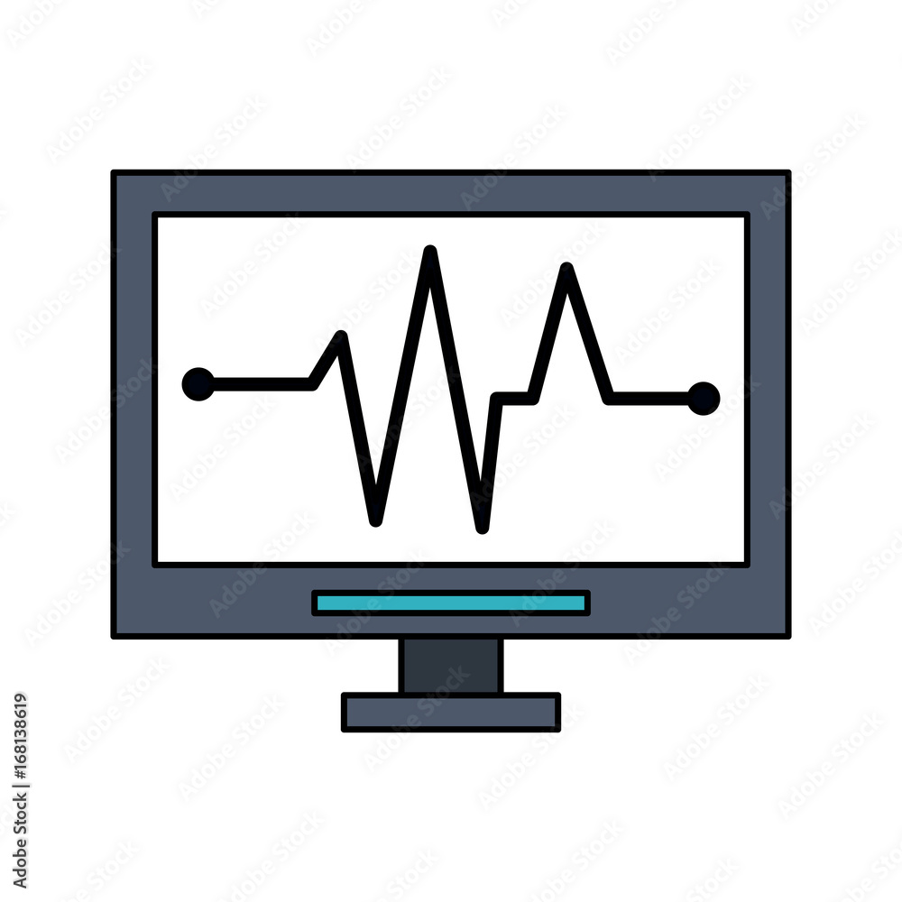 electrocardiogram on computer screen healthcare related icon image vector illustration design electrocardiogram on computer screen healthcare related icon image vector illustration design