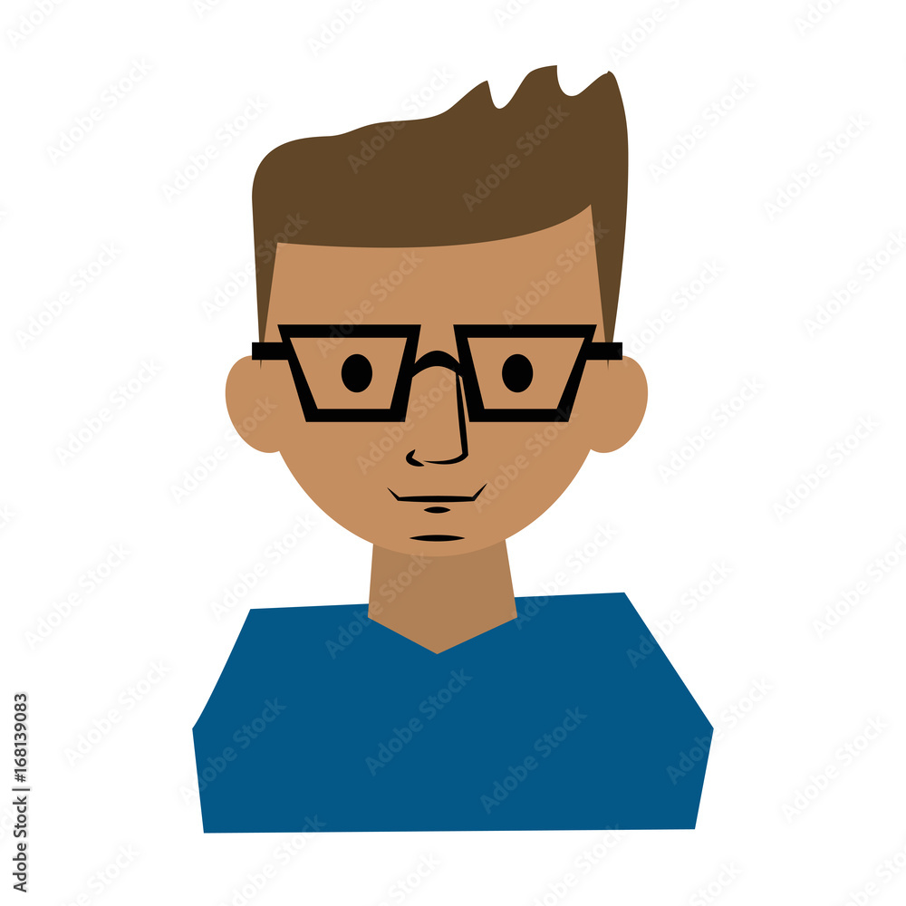 young man with glasses icon image vector illustration design 