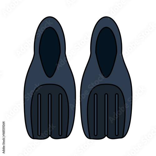 flippers diving icon image vector illustration design 