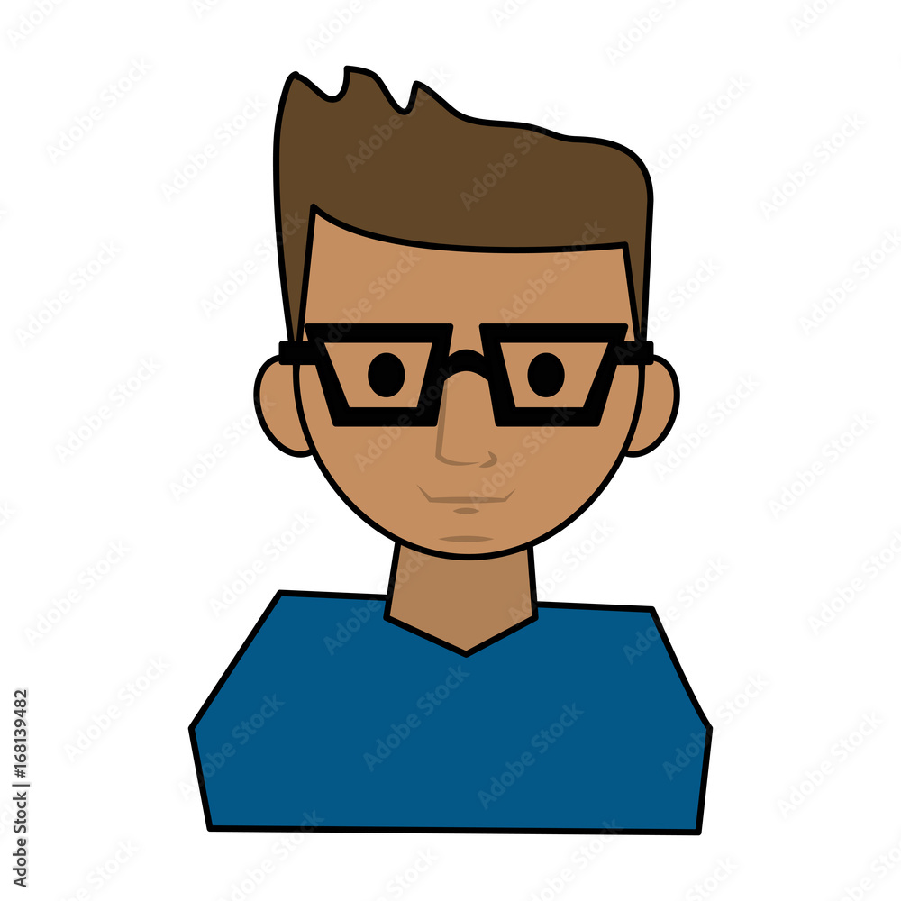young man with glasses icon image vector illustration design 