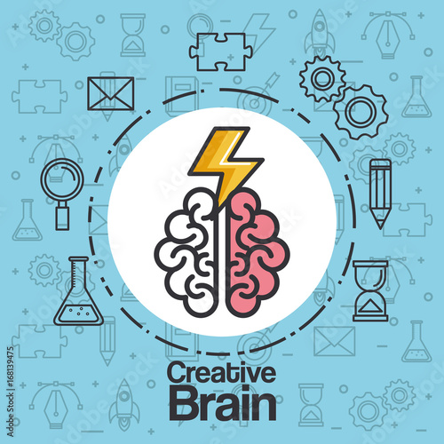 brainstorming creative idea knowledge abstract icon vector illustration