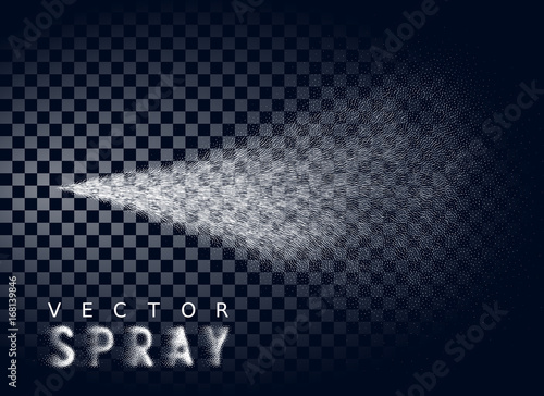 Vector water spray mist on chess background