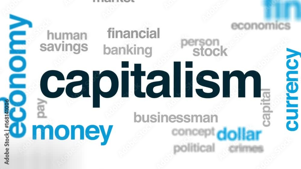 Capitalism animated word cloud, text design animation. Capitalism animated word cloud, text design animation.