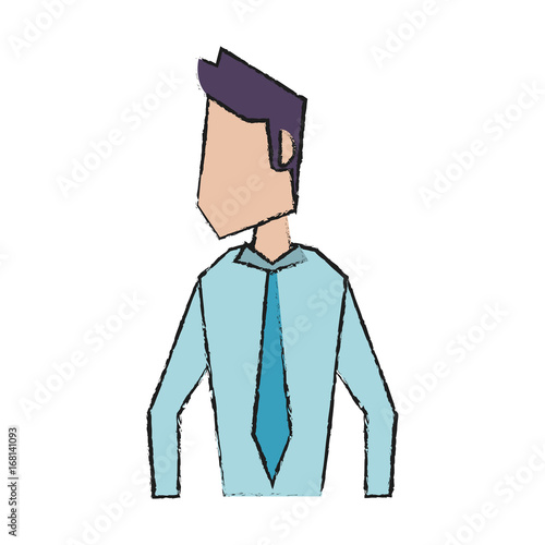 Colorful businessman doodle over white background vector illustration