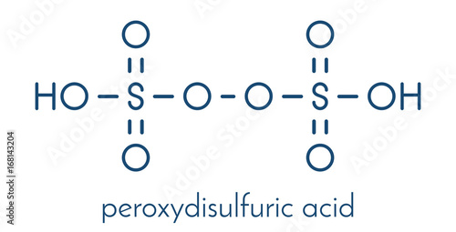 Peroxydisulfuric acid oxidizing agent molecule. Skeletal formula.