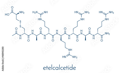Etelcalcetide drug molecule. Skeletal formula. photo