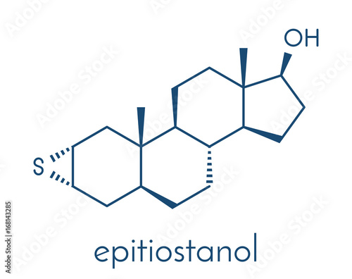 Epitiostanol (epithioandrostanol) cancer drug molecule. Skeletal formula.