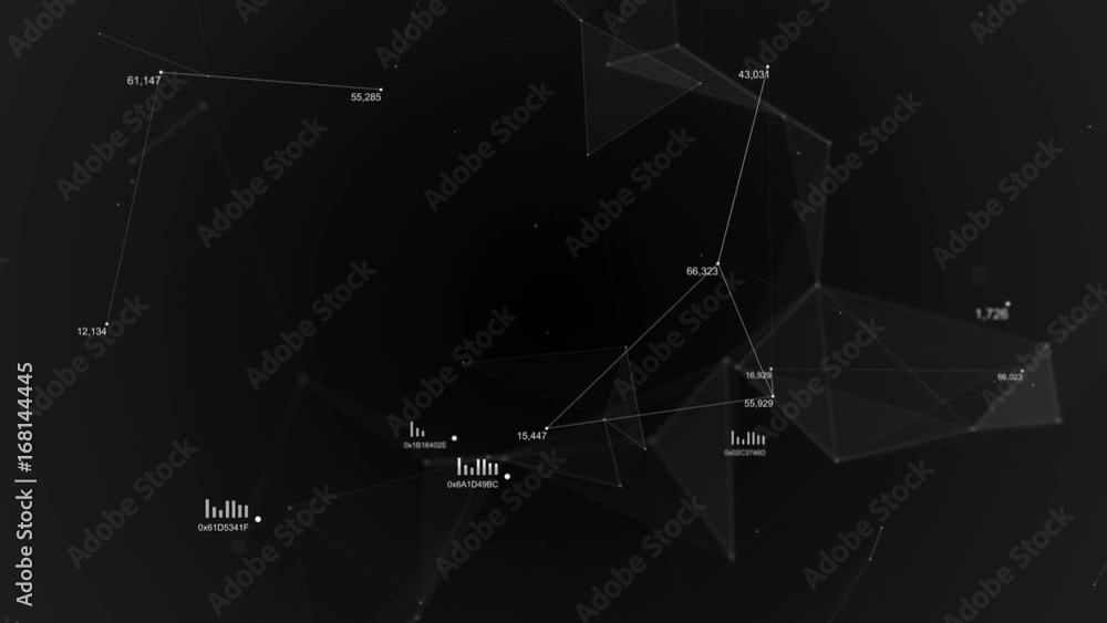 Futuristic technology abstract background. Beautiful plexus with numbers. Loop Animation. Business Concept.