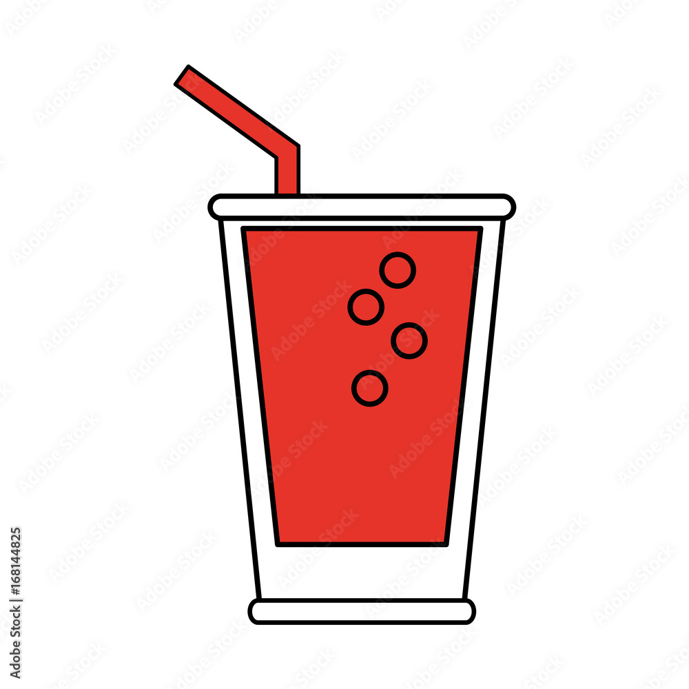 Flat line drink glass with hint of color over white background vector illustration Flat line drink glass with hint of color over white background vector illustration
