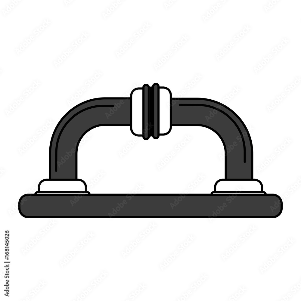Flat line pipes with hint of color over white background vector illustration Flat line pipes with hint of color over white background vector illustration