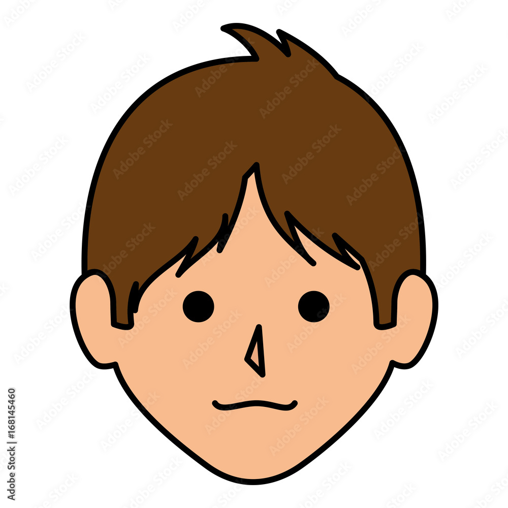 young man head avatar character vector illustration design