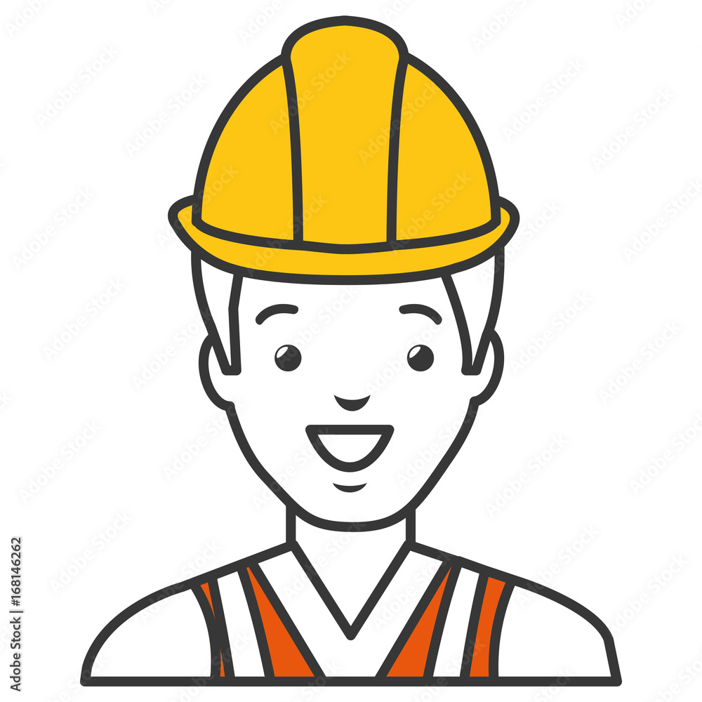 worker with helmet avatar vector illustration design worker with helmet avatar vector illustration design
