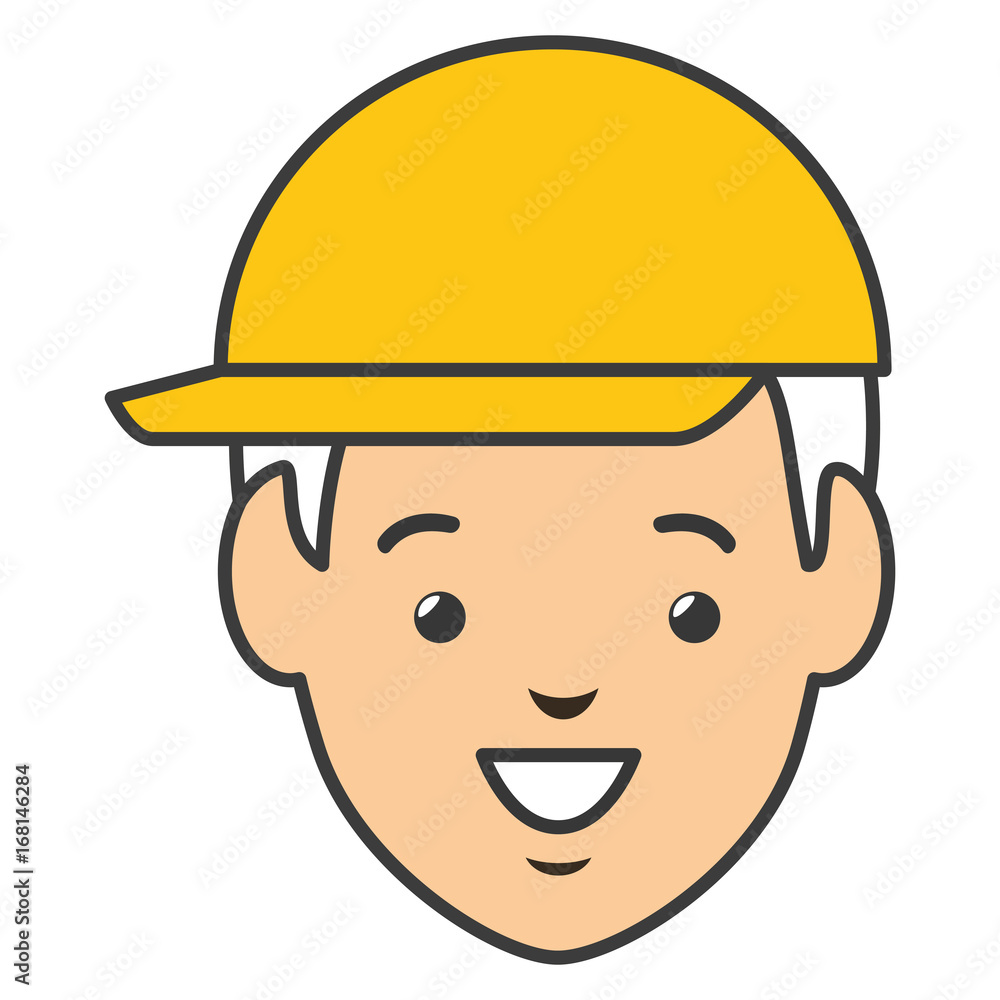 head worker with helmet vector illustration design head worker with helmet vector illustration design