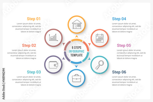 Circle Infographics with Six Elements