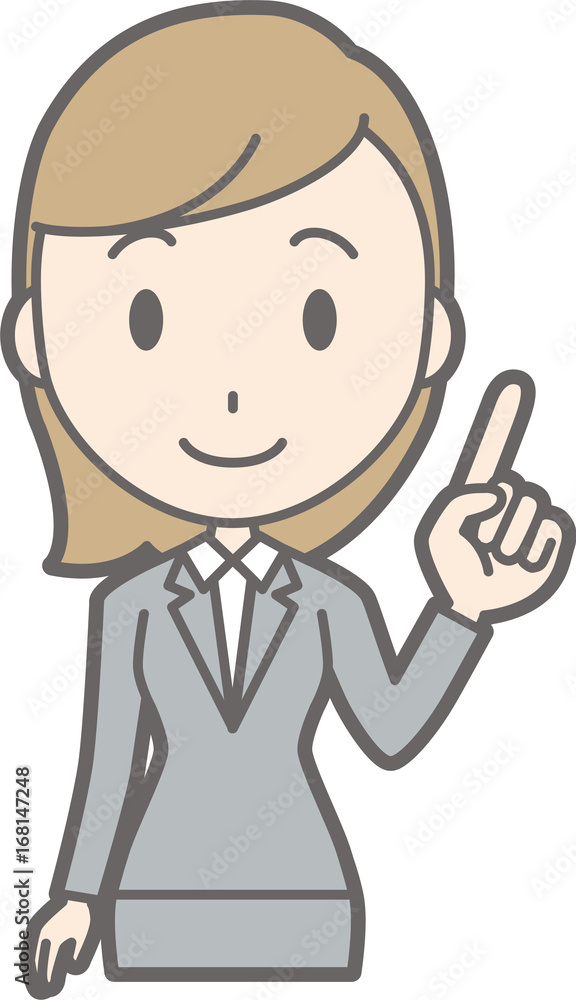 Illustration of a young woman in suit wearing a finger Illustration of a young woman in suit wearing a finger
