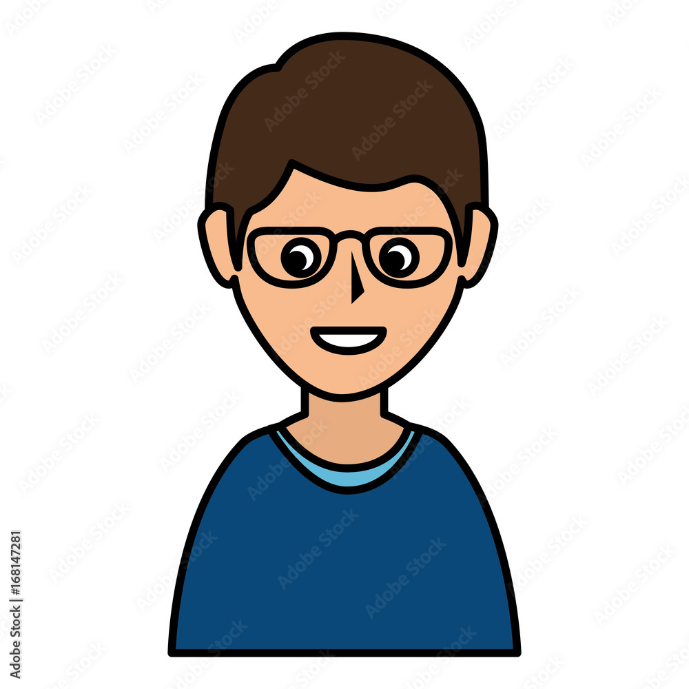 young man avatar character vector illustration design