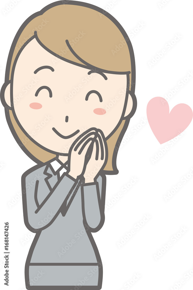 Illustrations that a young woman in suit wears Illustrations that a young woman in suit wears