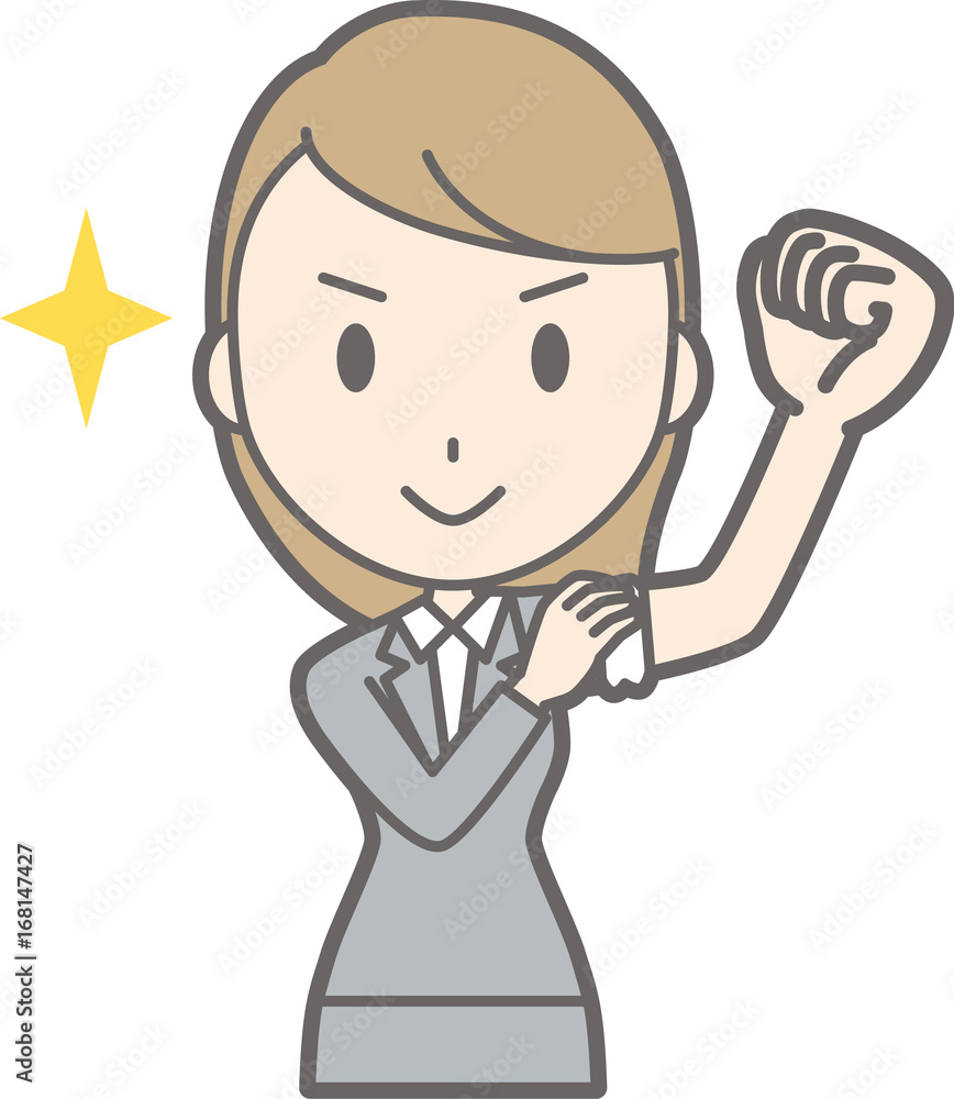 Illustration of a young woman wearing a suit Illustration of a young woman wearing a suit