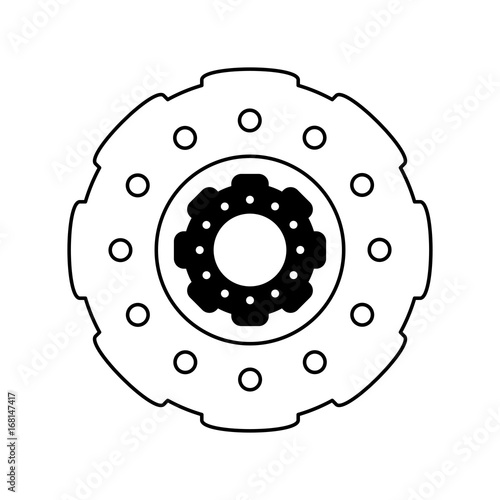 two gears icon image vector illustration design black and white