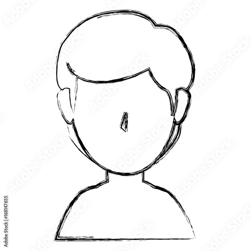 young man shirtless avatar character vector illustration design