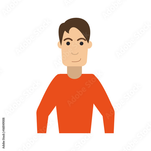 young man with smirk icon image vector illustration design 