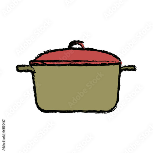 pan of stainless casserole cooking domestic vector illustration