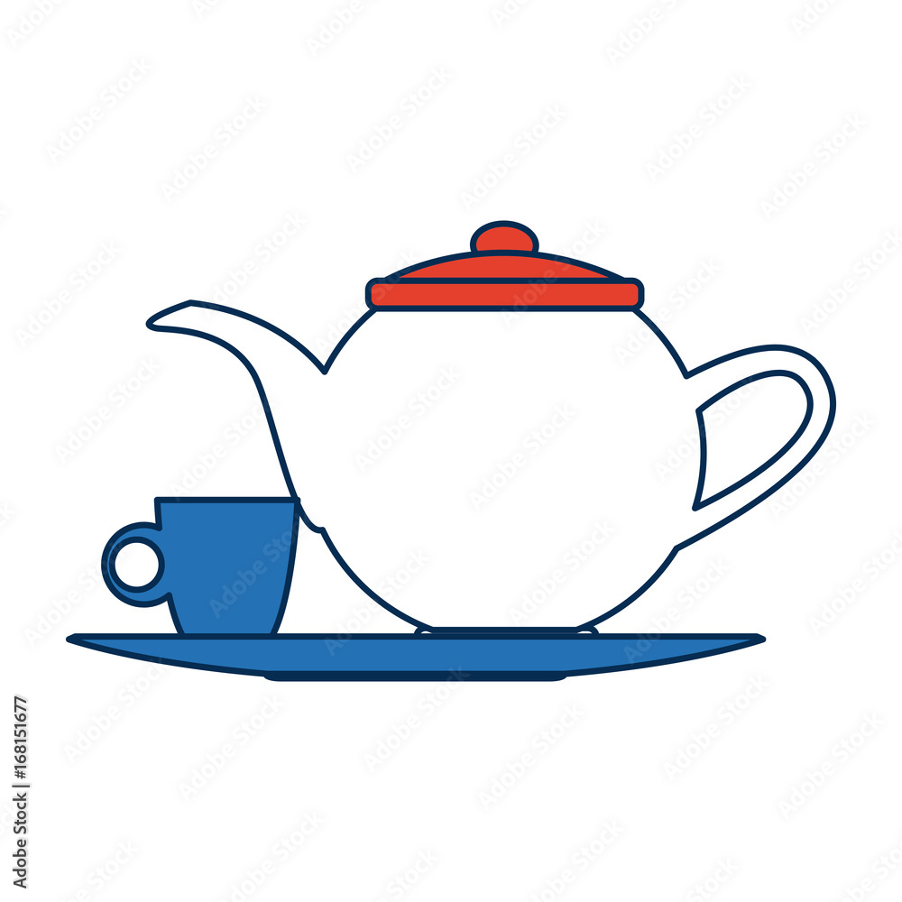 the teapot and cup beverage element icon vector illustration the teapot and cup beverage element icon vector illustration