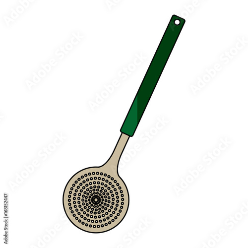 skimmer tool cooking kitchen icon vector illustration