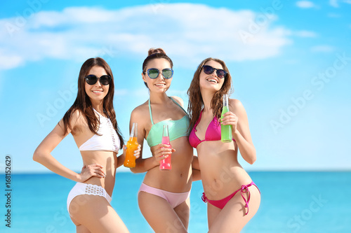 Beautiful young women in bi...