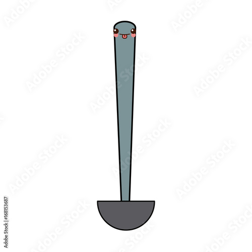 kawaii ladle tool cooking kitchen cartoon vector illustration